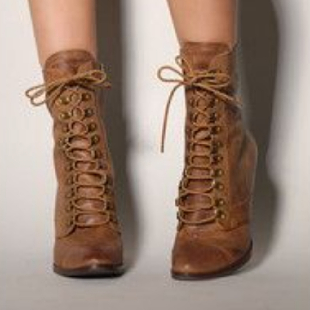Jeffrey Campbell Brown Lace Up Boots